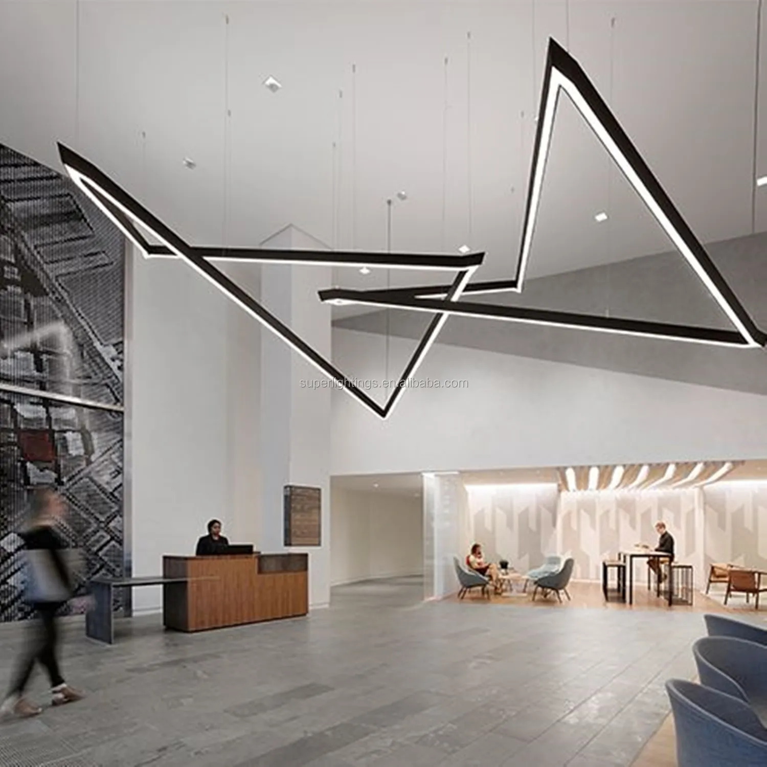 Neu design büro hängen leuchtstofflampen energiesparende linear anhänger lichter online