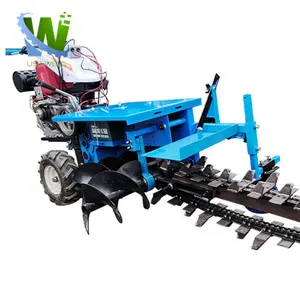 trencher ditcher agricultural machine self propelled ditch digging machine hand chain single double ditcher machine
