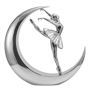 Escultura <span class=keywords><strong>de</strong></span> Persona Sentada en Forma <span class=keywords><strong>de</strong></span> Luna Creciente, Moderna, <span class=keywords><strong>de</strong></span> Acero Inoxidable Pulido, Decoración Romántica <span class=keywords><strong>de</strong></span> Pared <span class=keywords><strong>para</strong></span> el Hogar, Dormitorio, Hotel, Sala <span class=keywords><strong>de</strong></span> Estar - Product Image 2