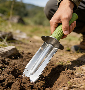 <span class=keywords><strong>Pala</strong></span> Detectora de Acero Inoxidable de Alta Resistencia CHANGLIN con Hoja Dentada Doble, Mango de Goma y Funda de Transporte - 1 Año de Garantía - Product Image 6