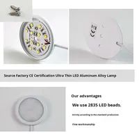 Lampe ronde USB 5V LED avec lampe en aluminium ultra-mince à intensité variable à distance pour impression 3D Armoire à vin Puck Light 60mm de diamètre