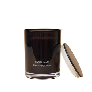 Portavelas Vacíos <span class=keywords><strong>de</strong></span> Lujo Personalizados, <span class=keywords><strong>Frascos</strong></span> <span class=keywords><strong>de</strong></span> <span class=keywords><strong>Vidrio</strong></span> Negro con <span class=keywords><strong>Tapa</strong></span> <span class=keywords><strong>de</strong></span> Metal Negra <span class=keywords><strong>para</strong></span> Decoración del Hogar en Navidad - Product Image 1