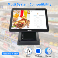 Haute stabilité 15.6 pouces CTP écran tactile moniteur POS Machine caisse enregistreuse pour la vente au détail, les restaurants et les supermarchés