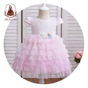 Bán Buôn Trẻ Em Bên Mặc Trẻ Sơ Sinh Dresses Jacquar Tutu Thiết Kế Bé Cô Gái Bánh Lớp Sinh Nhật Ăn Mặc Với Hoa Rắn