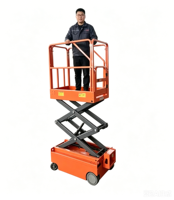 Plateforme élévatrice à ciseaux électrique super compacte de 3,8 m pour le nettoyage de vitres de bureau, plateforme de travail en hauteur, capacité de 1000 kg