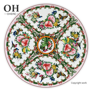 Luxury <strong>Enamel</strong> Wedding Charger <strong>Plate</strong> 4pcs <strong>Plate</strong> Set Decorative Dinnerware Customization Tableware for Event&amp;Catering - Product Image 1