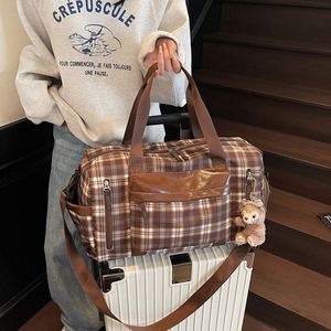 Classic Plaid Pattern Travel Bags Multi Functional Shoulder Sling Luggage Bag Unisex Outdoor Travel Fitness <b>Storage</b> Bag - Product Image 2
