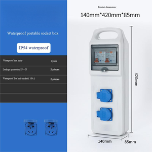 IP54 Waterproof Junction Box with Dual 1P+N Leakage Protection and Dual 10A Outlets Portable Power Distribution - Product Image 2