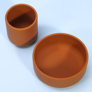 Juego de vajilla de silicona para niños con asa, tazón, taza, estilo sencillo, sin BPA, utensilios de alimentación de 0 a 12 meses - Product Image 5