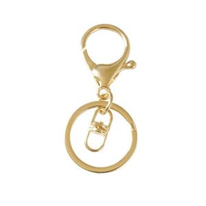 WSY707 High Quality Zinc Alloy Stainless Steel <b>Keychain</b> Three Piece Set Diy Pendant Gold-plated Silver Rotating Chain Key - Product Image 1