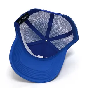 Chapeaux de camionneur de personnalité de meilleure qualité, casquettes personnalisées de broderie de logo 3d, casquettes de camionneur promotionnelles en mousse bleu foncé