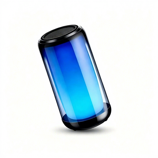 Factory ODM Custom Transparent Cylinder Speaker ,RGB Rhythm Light BT5.4 Desktop Ambience Speaker for Brand Wholesale