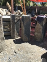 Colonne de blocs de basalte naturel sculpté à la main fontaine jardin pour paysage extérieur parc cour