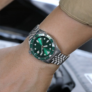 ساعة يد ميكانيكية كلاسيكية فاخرة للرجال ، ساعة يد بخمس أنماط رياضية 20 شماعة من الفولاذ المقاوم للصدأ بعرض دائري ، زجاج قرص تناظري - Product Image 4