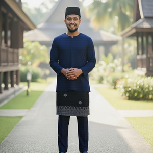 Pemborong Factory Price Casual Autumn Baju Melayu Teluk Belanga Cotton German Ironless Royal Quality <b>S</b>-5XL Raya 2025 Ready Stock - Product Image 4