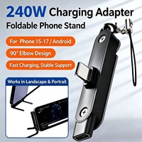 240W Super Fast Charging Faltbarer Telefonst änder adapter Dual Charging Typ C Adapter Daten konverter