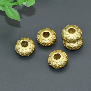 3D彫刻メッキラウンドルビーズビッグホールメタル永遠の約束トランスポートビーズDIYボールビーズ - Product Image 4