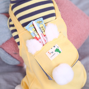 Cute Cat <b>Overalls</b> Yellow Anti-Shedding Warm <b>Winter</b> Clothes For Pets Funny Style - Product Image 3