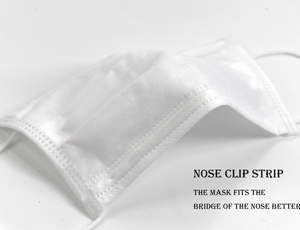 قناع وجه يستخدم لمرة واحدة بهيكل ثلاثي الطبقات ودعامة أنف مسطحة قابلة للتعديل من الألومنيوم - Product Image 4