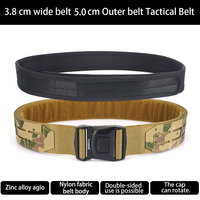 Ceinture tactique multifonctionnelle réglable à dégagement rapide en nylon avec boucle en alliage double couche intérieure et extérieure de 5,0 cm, longueur de 125 cm pour hommes