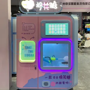 Machine automatique électrique de fabrication de sucre de fée de guimauve pièces de Robot machine de vente de barbe à papa