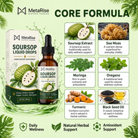 Gotas Líquidas Herbales de Guanábana OEM ODM, Suplemento de Apoyo Inmunológico para Adultos, Vegano, Sin Lácteos, Disponible al por Mayor y Personalizado