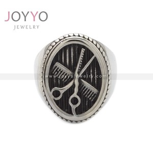 Anillo de Sello Único <span class=keywords><strong>para</strong></span> Estilistas, Anillo de Acero Inoxidable con Peine y Tijeras <span class=keywords><strong>para</strong></span> Hombres y Mujeres, Anillos Punk <span class=keywords><strong>para</strong></span> Motociclistas, Joyería, el Mejor <span class=keywords><strong>Regalo</strong></span> <span class=keywords><strong>para</strong></span> un <span class=keywords><strong>Amigo</strong></span> - Product Image 2