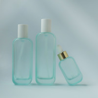 Ensemble de bouteilles en verre cosmétique de haute qualité avec pot en verre de crème à pompe à lotion pour emballage cosmétique