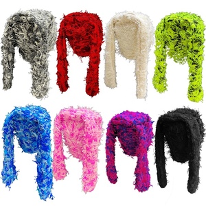 หมวกบีนนี่ไหมพรมถักลายกระต่ายปีศาจหูยาวแบบวินเทอร์อุ่นๆ สไตล์ดิสเทรส พร้อมหูกระต่าย - Product Image 2