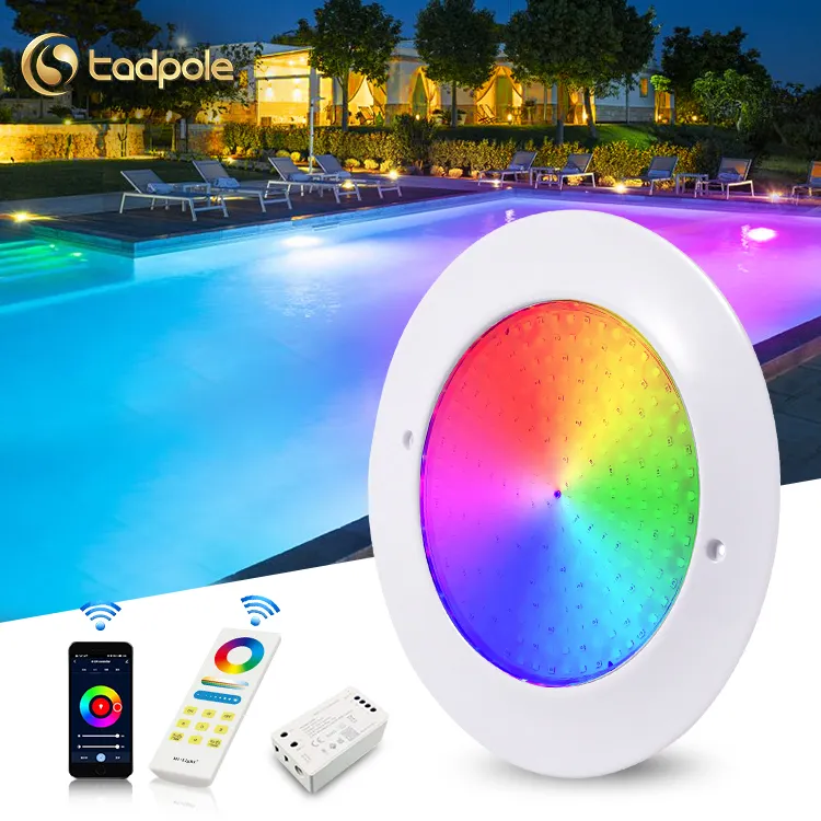 Ip68 Étanche Piscine Lumière Couleur Changeante Ultra Mince Résine Rempli Sous-Marine Rgb Led Piscine 12V