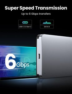 علبة قرص صلب UGREEN USB C لأقراص SATA SSD HDD مقاس <span class=keywords><strong>2</strong></span>.5 بوصة، محول ألومنيوم من USB C إلى SATA، يدعم USB 3.1 الجيل الثاني وUASP SATA III - Product Image 2