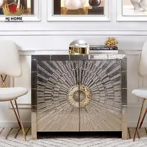 HJ Home Jonathan Adler Talitha 2-Door Console&Chest Bone inlay & brass. Cladding Cabinet &Sideboard