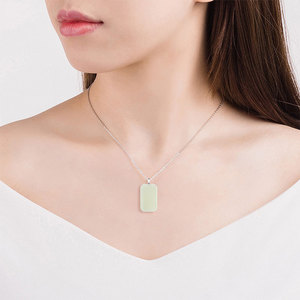 Colgante de Jade Hetian Blanco de Material Natural Antiguo, Collar de Piedra de Jade Unisex con Cadena de Cuerda, Amuleto de la <span class=keywords><strong>Paz</strong></span>, Venta al por Mayor - Product Image 4