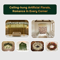 Décoration de mariage GNW, fleurs artificielles, fausses fleurs suspendues au plafond, plante de saule verte pour la décoration de la scène de mariage
