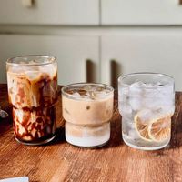 Verres à eau et à café empilables en verre transparent simple, style américain, avec logo personnalisé, pour jus et sodas, vente en gros