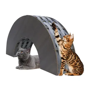折りたたみ式の新しいデザインの猫の木製トンネル大小のオプションDIYマルチシェイプインタラクティブ猫のおもちゃのトンネル