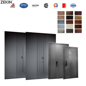 Contemporary Entry Door Aluminum As2047 Certified Front Door with Double Glass Panel and Custom Color Options - Product Image 1
