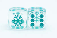 Dés transparents multicolores/Logo/Pattern16mm D6 Cyan translucide Dés à coins arrondis à 6 faces Dés acryliques colorés