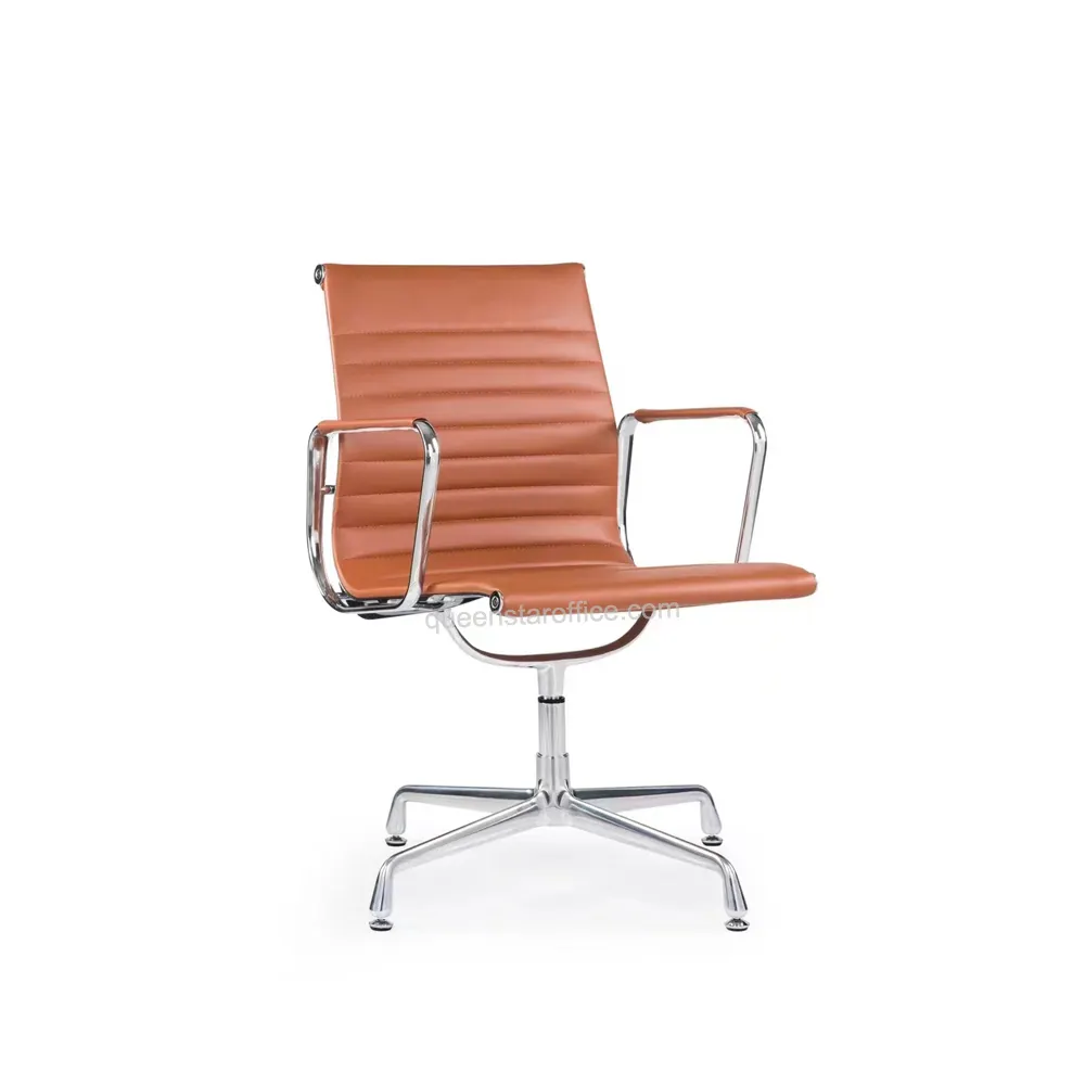 QS-OLC01G swivel brown color home office chair without casters