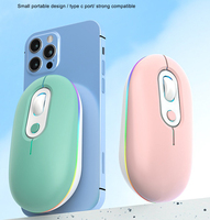 Ratón Óptico Retroiluminado RGB Portátil con Logotipo Personalizado, Ratón Inalámbrico Recargable por Bluetooth para Computadoras Portátiles y Tabletas