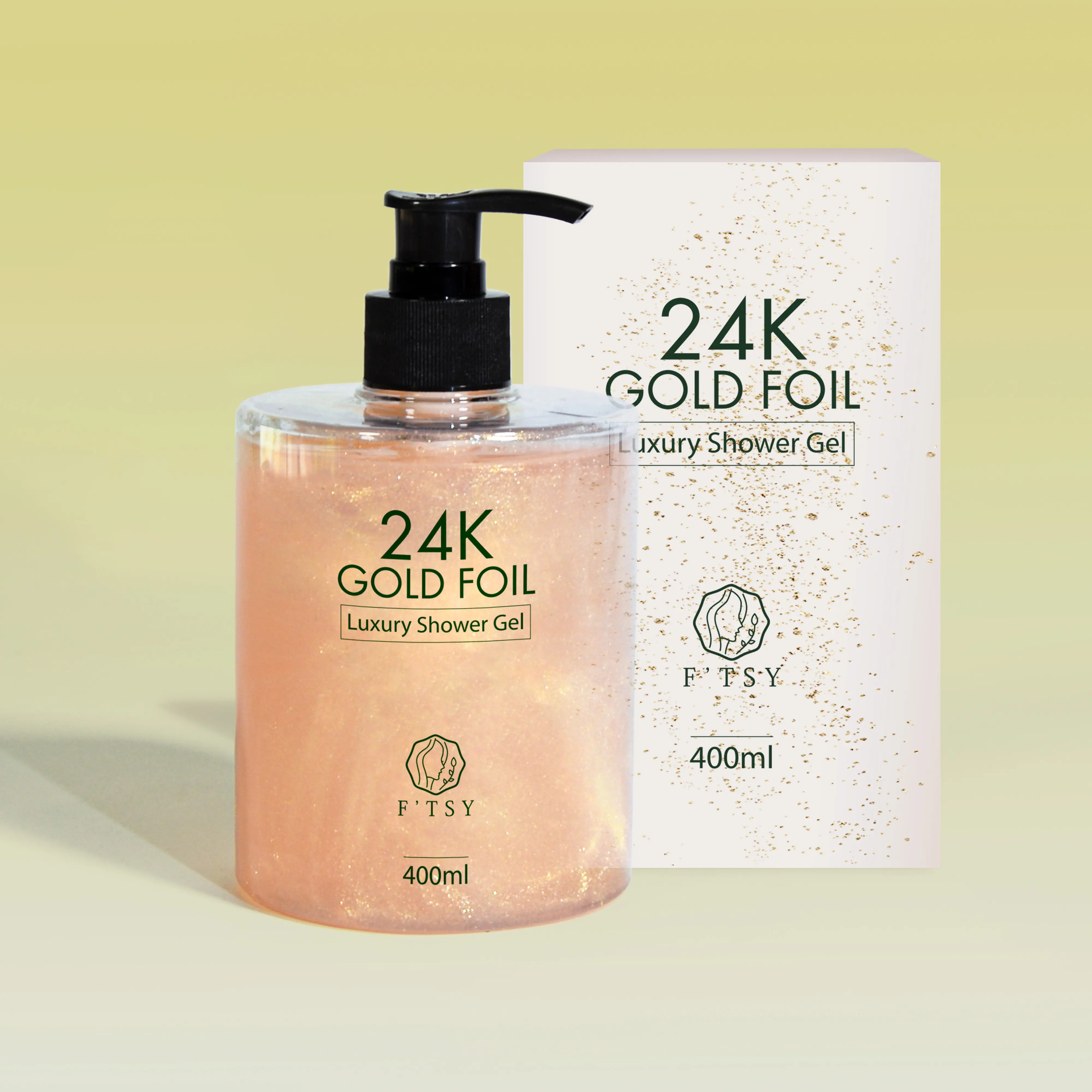 Private Label Cool Smooth Luxus-Effekt Natürliche Essenz 24 Karat Gold Körper dusch gel