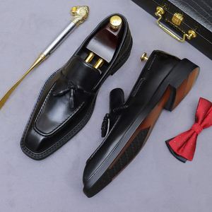 Zapatos Formales de Negocios con Borlas para Hombre - Zapatos de Oficina con Cordones, Diseño de Parches, Transpirables, Antideslizantes, Ligeros - Product Image 2