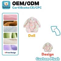 Fabricante Mayorista de Peluches Personalizados de Conejo Blanco Crema con Orejas Largas, Peluche Suave y Adorable, Juguete de Peluche de Conejo, CPC CE OEM ODM