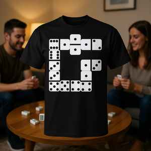 T-shirt Domino Game noir avec motif de dés pour un usage décontracté - Product Image 3