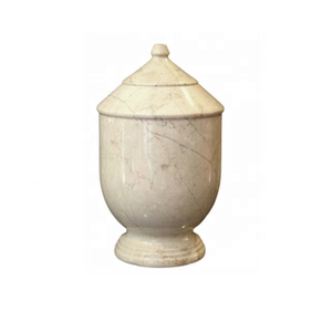 โกศลายหินอ่อนจากโบตานิกาสไตล์อเมริกันพร้อมที่เก็บของขนาดใหญ่ - Product Image 1