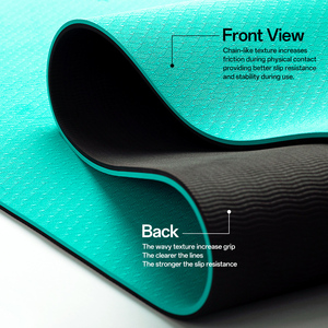 Tập Thể Dục Chống Trượt Sinh Thái Thân Thiện Với Yoga <span class=keywords><strong>Mat</strong></span> 4Mm, 5Mm, 6Mm, 8Mm, 10Mm Dày Hai Lớp TPE Yoga <span class=keywords><strong>Mat</strong></span> Với Biểu Tượng Tùy Chỉnh - Product Image 3