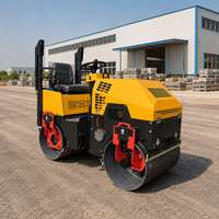 Rouleau compresseur routier à double tambour durable pour le compactage des abords de ponts