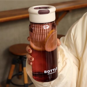 Aite Big Mouth <b>Cup</b> <b>Plastic</b> Water Bottle With Tea Infuser Large Capacity Portable For Women Summer Gift - Product Image 1
