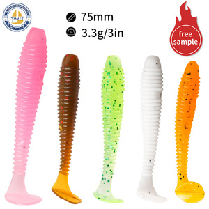 Spiral T Tail Soft Bait <b>Floating</b> Lure For Bass Mandarin Fish Topmouth Culter Drop <b>Fishing</b> Texas Rig Slow Sinking Worm - Product Image 3