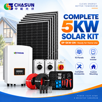 Système solaire résidentiel Chasun 5KW connecté au réseau, kit PV avec panneaux solaires 550W, onduleur Solis, surveillance WiFi pour la maison
